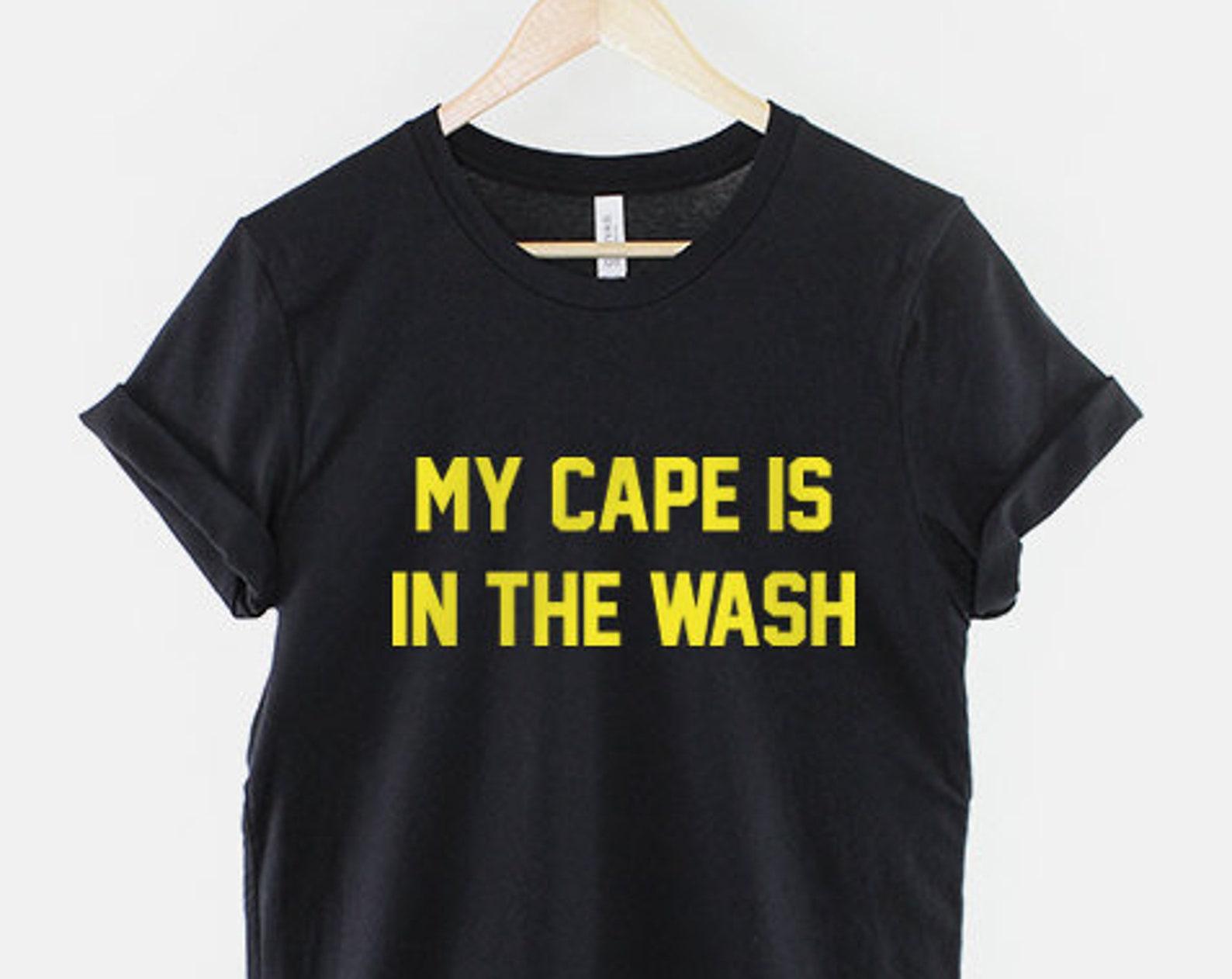 Bat Dad Superhero T-Shirt, My Cape Is In The Wash Shirt, Funny Dad Shirt, Superhero Dad Graphic Tee, Gift for Dad M