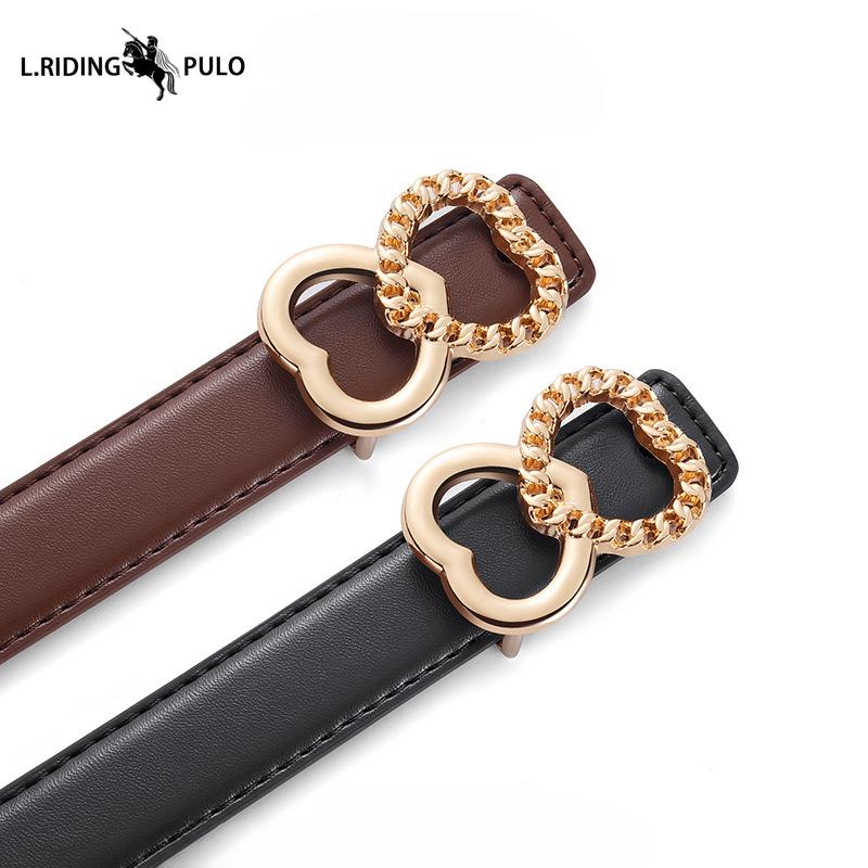 Women's Leather Belt Korean Style Waist Belt Female Versatile Decoration with Skirt Buckle Fashion Decoration Trend Belt