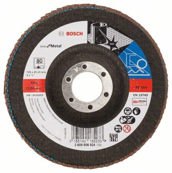 Bosch Ściernica Listkowa 125Mm X571 P 80 Best For Metal Wypukła
