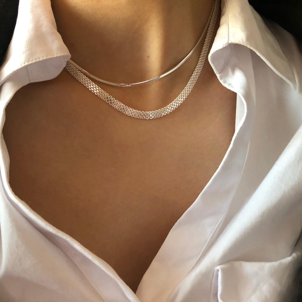 New Arrived Silver Plated Sparkling Braided Choker Necklace for Women Men Birthday Party Gift Fashion Jewelry