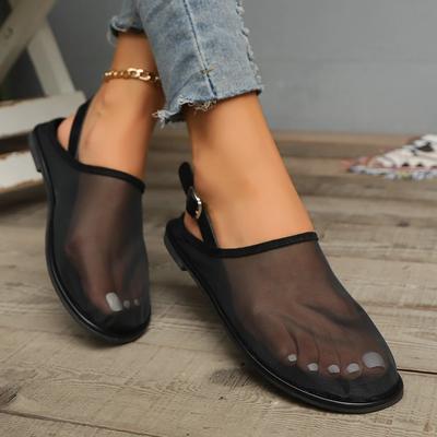 Summer Women's Breathable Mesh Flat Sandals New Closed Toe Flat Shoes for Women Outdoor Casual Sandals Women's Zapatos De Mujer