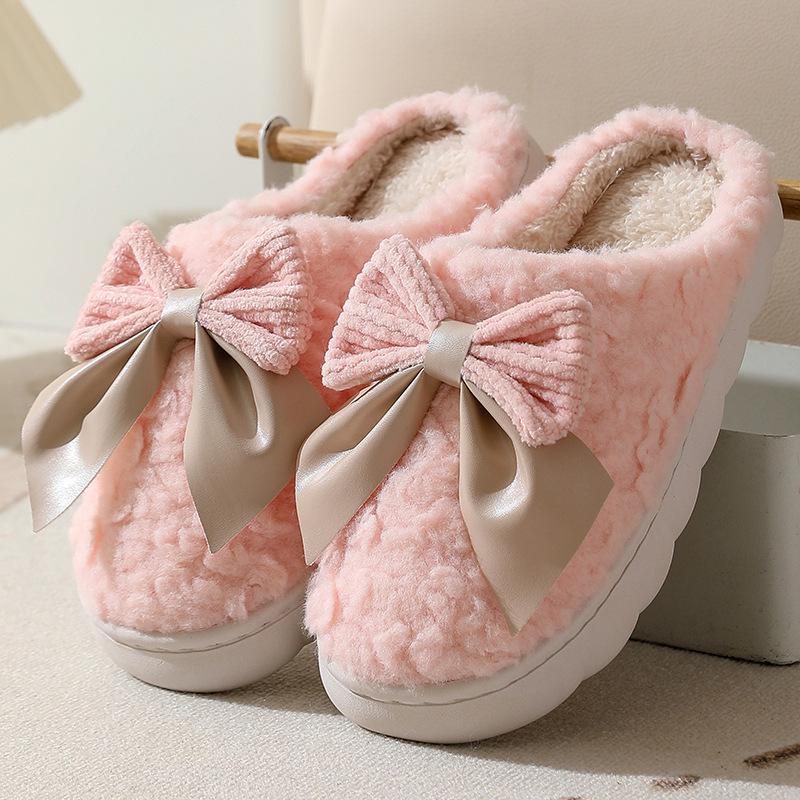 Winter Fur-Slippers: Women's & Men's Cozy Cotton, Velvet-Lined, Thick Sole for Indoor Warmth