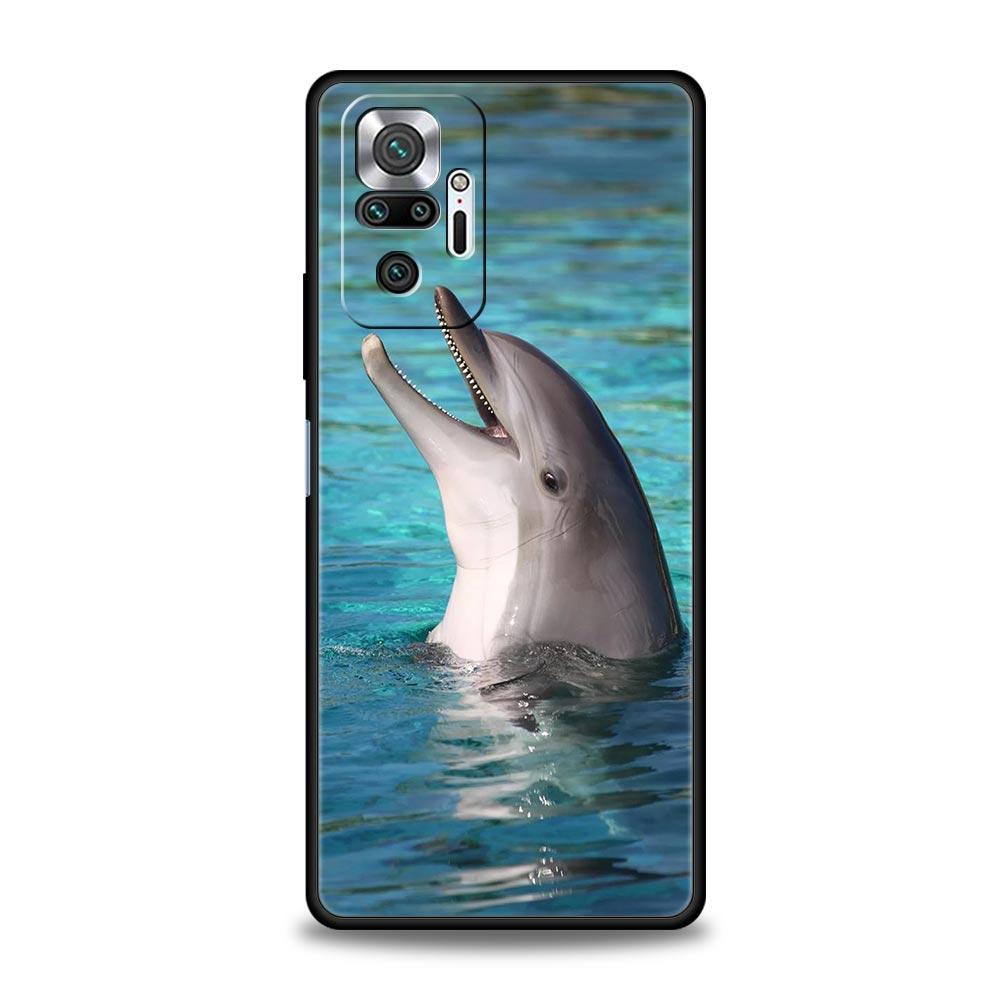 Ozean Tier Delfin Handyhülle Für Xiaomi Redmi Note 14 13 5G 10 11 12 Pro Plus 4G 14C 13C 12C 10C Schwarze Abdeckung