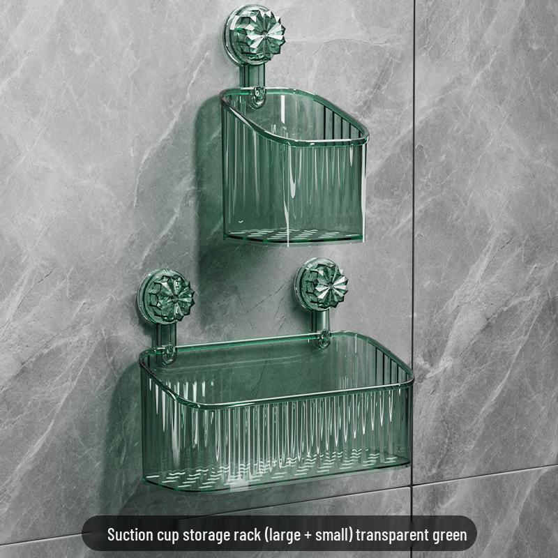 Bathroom No-Drill Suction Cup Storage Shelf and Organizer