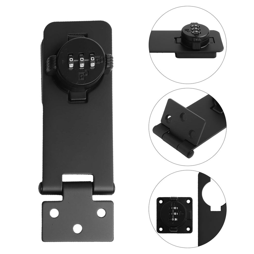3 Digit Code Combination Lock Protect Valuables Metal Hasp Lock Multi-purpose Latch Password Lock User-friendly Design