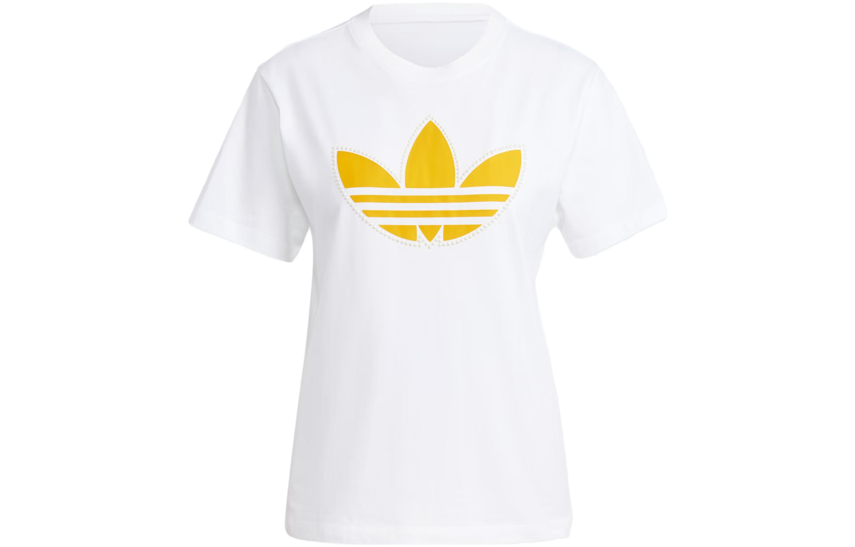adidas originals Women s Lifestyle Pearl Trefoil Tee White IM1922 S