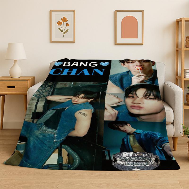 Kpop Bang Chan Stray Kids Muziek Flanellen Deken Zacht Warm Plaid voor Slaapkamer Woonkamer Bed Reizen Kamperen Picknick Cadeau