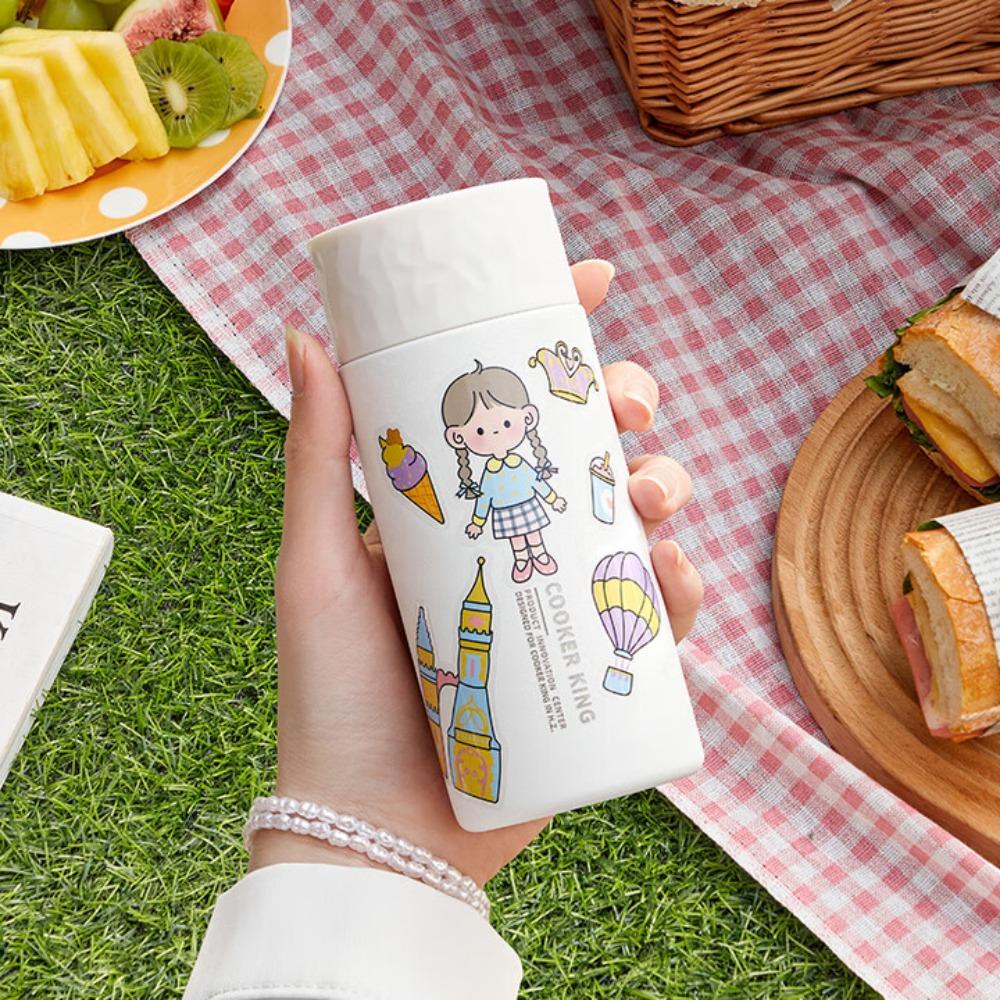 COOKER KING 220ml Termoska 316 Nerezová vložka Kov potravinářské kvality Bez BPA Mini přenosná láhev na vodu Venkovní hrnek na kávu