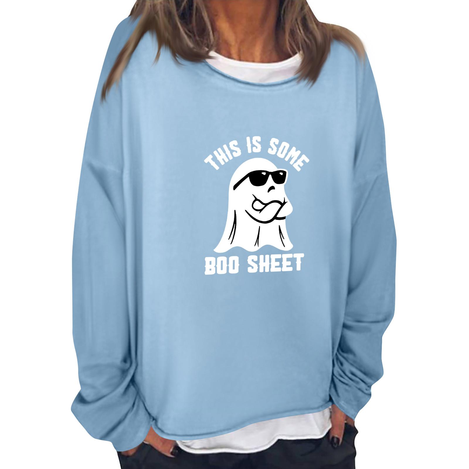 Женская повседневная модная винтажная толстовка с длинным рукавом и круглым вырезом — фото 4