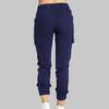 Side Pockets Ankle Banded Women Pants Slim Drawstring Mid Waist Sweatpants Streetwear