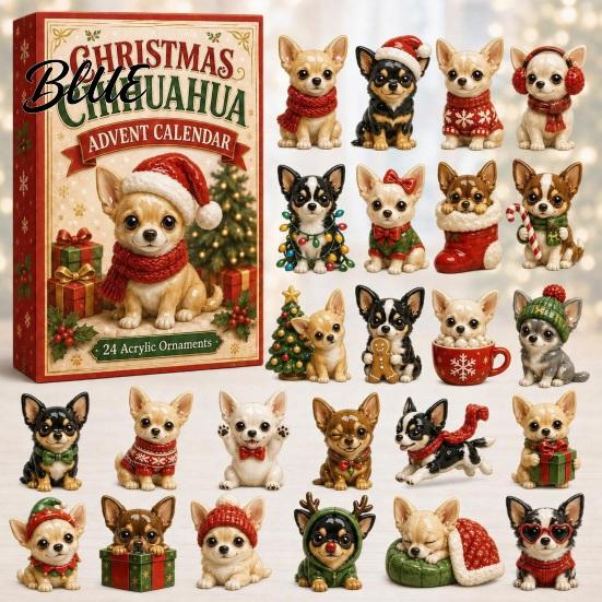Interactive Holiday Game Animal Advent Calendar 2026 2D Christmas Countdown Box with Toy Acrylic Dog Pendants Festive Tree Hanging Decor Gift