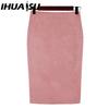 IHUASU Women's Fashion Casual Solid Color Print Summer Spring Skirt