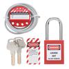 Cable Lockout Hasp Adjustable 6mm 0.24in Diameter 38mm 1.5in Length 4 Holes Stainless Steel