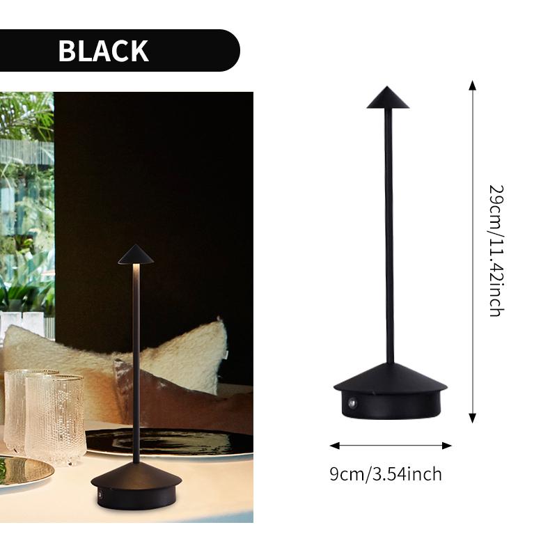 Table LED Lamp Rechargeable Touch Sensor Night Desk Lamp 3 Color Temperatures Stepless Dimming for Restaurant Hotel Bar Bedroom