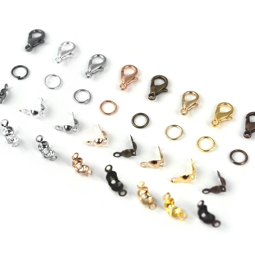 100pcs/Lot Metal Lobster Clasps Set Lobster Clasp Open Jump Rings For Bracelet Necklace Connectors Jewelry Making DIY Wholesale