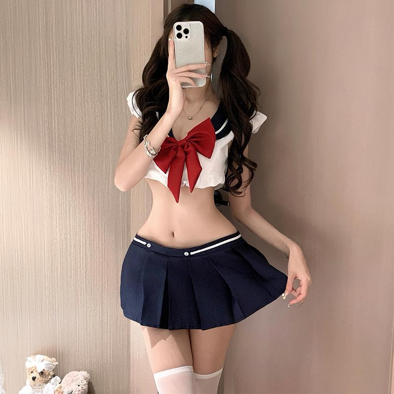 Sexy Lingerie Nightclub Bow Sexy Sailor Uniform Campus Seduction Pure Lust Sexy JK Suit