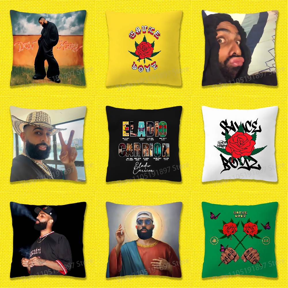 Eladio C-Carrion DON KBRN Sauce Boyz Throw Pillow Case For 50cm 30cm 55cm 45*45cm 40cm Square Bed Pillowcase Cover