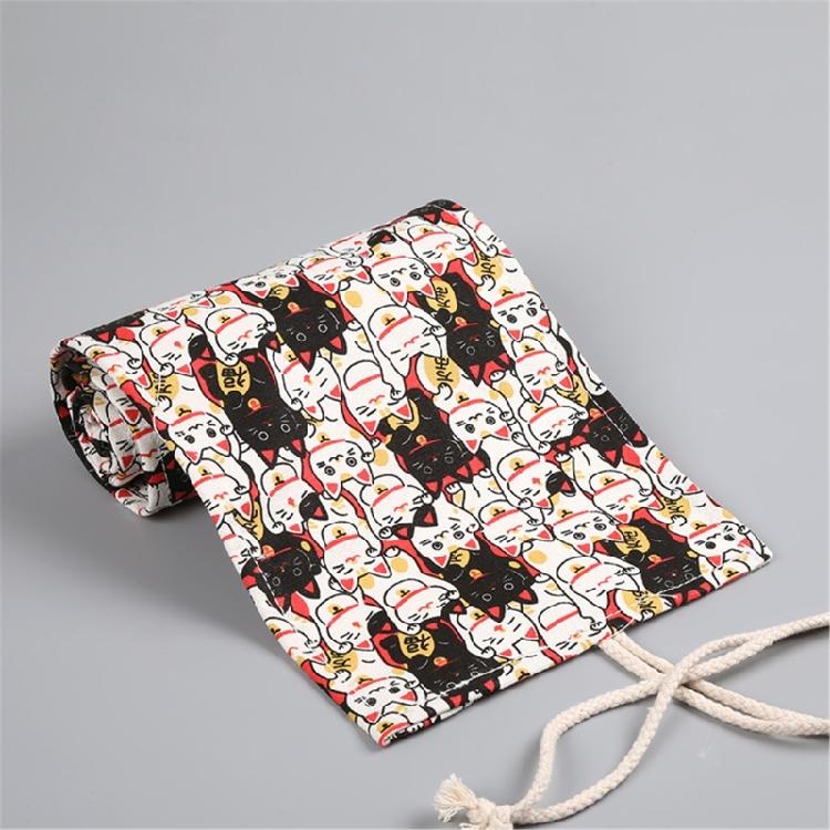 12/24/36/48 Holes Canvas Pencil Case Large Capacity Pencil Wrap Pencil Roll Bag Rolling Pencil Bag Roll Up Pencil Case