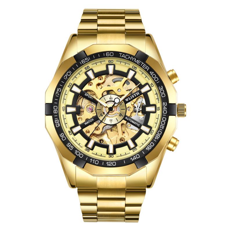Top Brand Large Dial Sports Automatic Mechanical Watch Waterproof Luminous Hollow Fashion Men's Watch