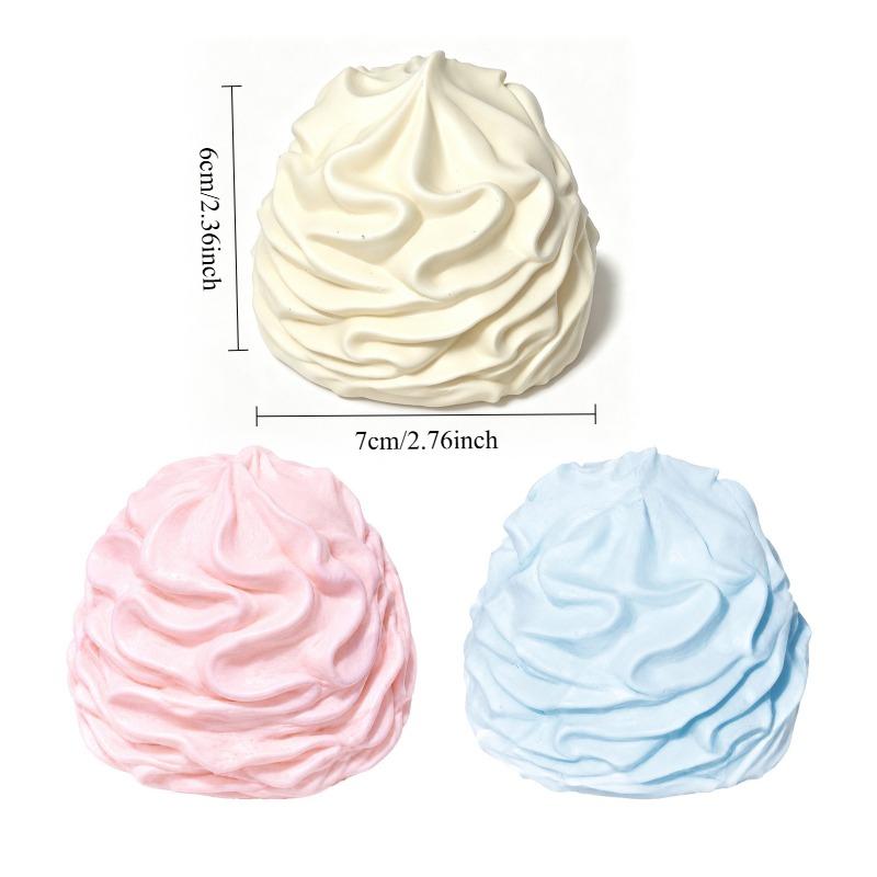 Cream Squishy Toy Soft Fluffy Cream Shape Slow Rebound Squeeze Fidget Toy Stress Relief Vent Decompression Anxiety Relief Toy