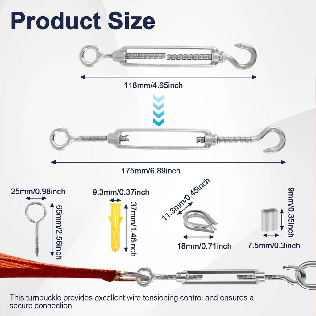 PVC Coated Stainless Steel Wire Rope Kit High Performance Versatile String Light Hanging Guide Wire for Tent Rope Clothesline