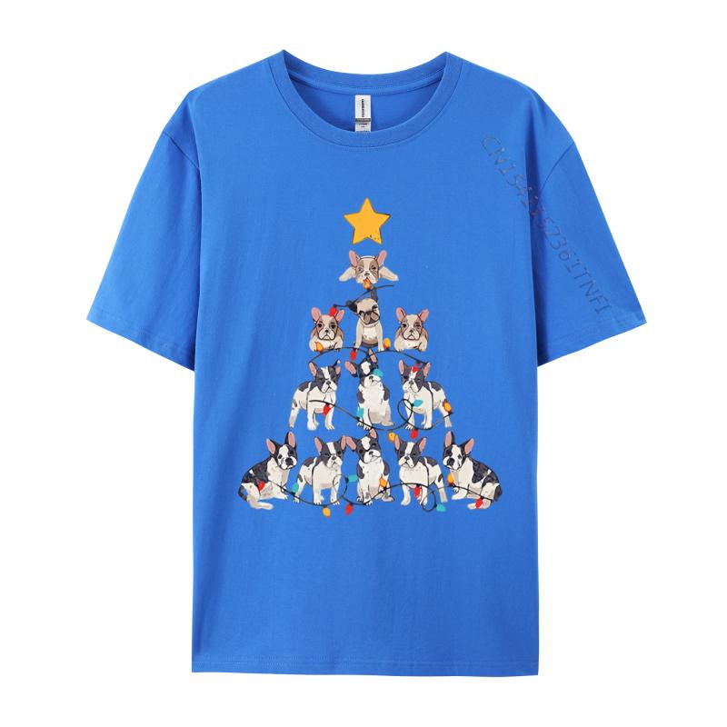 French Bulldog Christmas Tree French T Shirt Tops Shirts Prevailing Cotton Unique Style Unisexs Grahpic Tee Shirt