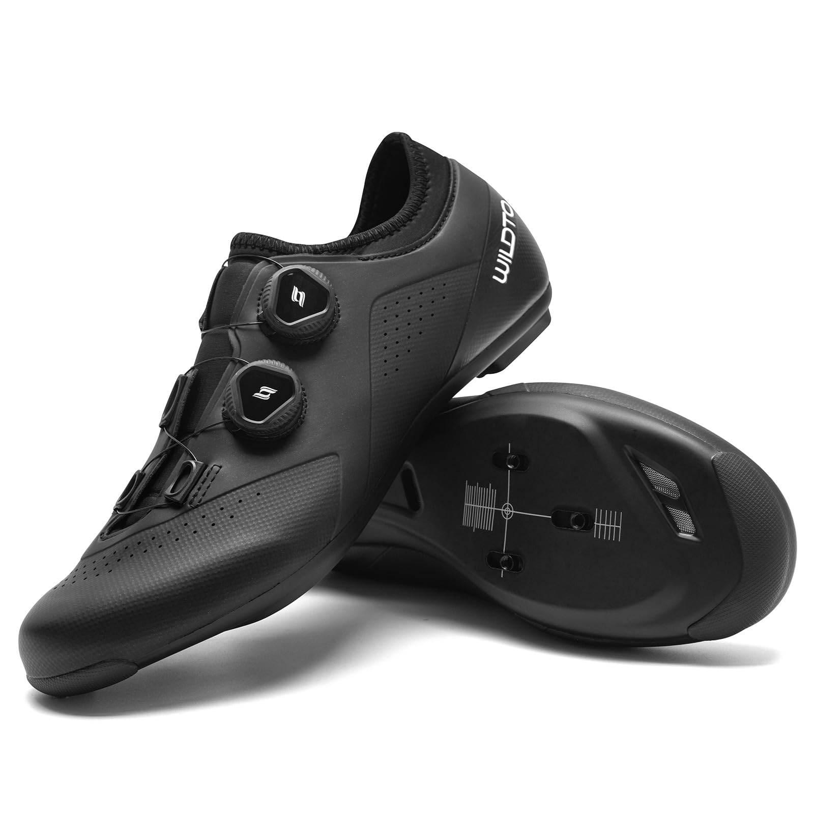 [Wildto] Cycling Shoes, Clipless Shoes, Road Bike Shoes (Black, Size 42)