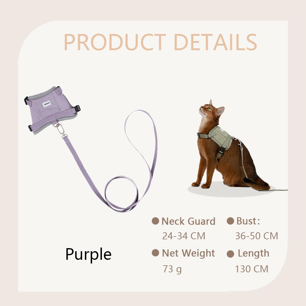

Reflective Cat Harness Leash Traction Rope Set Kitten Chest Strap Pet Outdoor Supplies for Pet Breathable Puppy Cat Vest