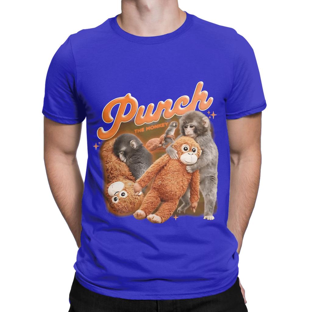 Punch Monkey Graphic Funny 100 Cotton TShirt Bib Punch The Monkey Tops Tees For Unisex