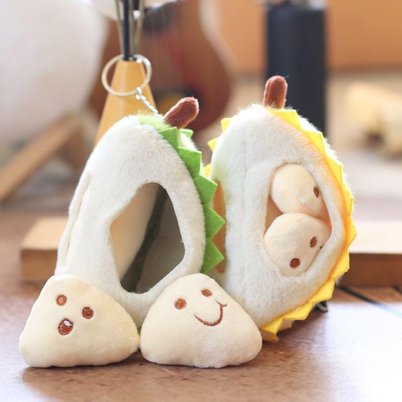 Durian Plush Fruit Keychain Soft Pp Cotton Stuffed Toy Bag Pendant Gift Kids For