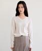 THEELO Strap Detail V-Neck Knit Top (Ivory)