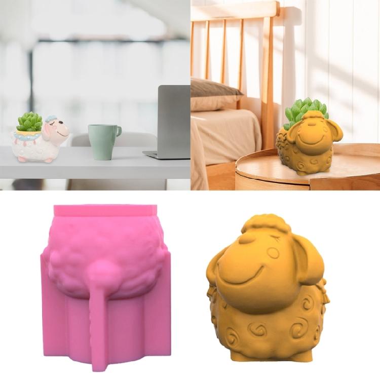 Epoxy Sheep Mold Succulent Flower Pot Silicone Mold Mirror Resin Storage Mold