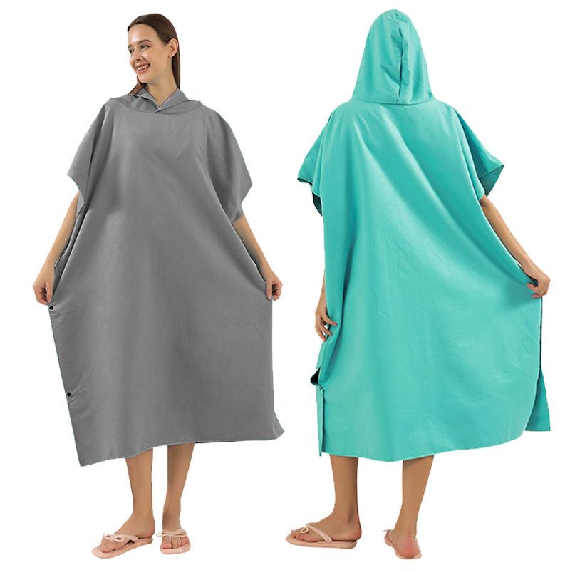 Ultrafine Fiber Hooded Beach Bathrobe and Portable Changing Towel