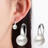 Korean Fashion 925 Silver Earrings for Women Round Natural Freshwater Pearl Hook Dangle Drop Wedding Gifts Jewelry