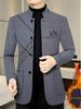 Exklusiv für Südostasien: Herren mittellange Wolljacke mit Stehkragen für Business Casual im Herbst/Winter