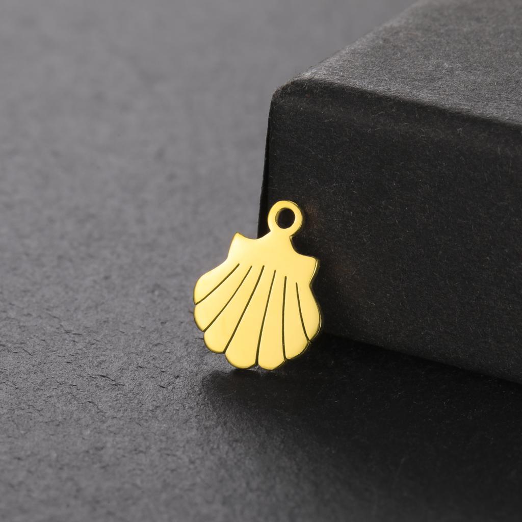 5pcs Shell Charms for Jewelry Making Stainless Steel Gold Pendant for Earring Necklace Bracelet Beach Accessory
