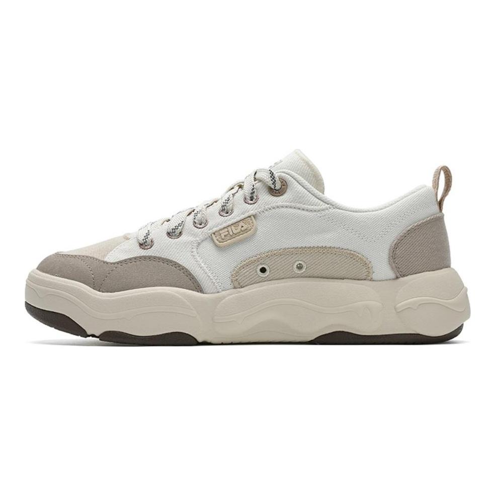 Fila BURGER Hamburger Shoes Wear Resistant And Lightweight Low Top Canvas Shoes Men's White Yellow F12M532301FGS