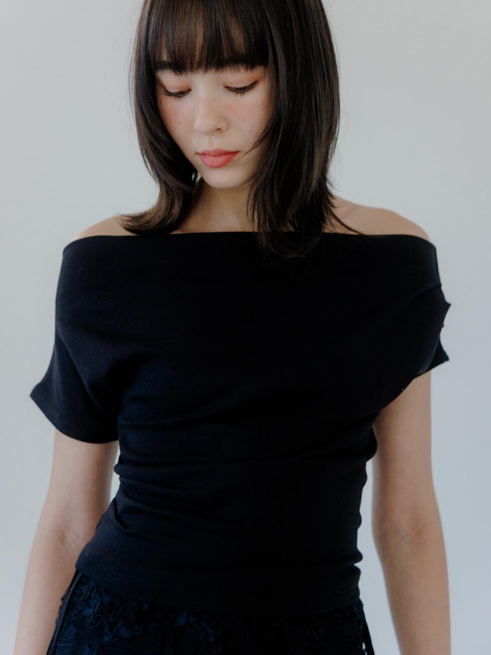 Eight Days A Week Off-Shoulder Short Sleeve T-Shirt Black Ad275 Free