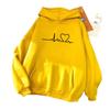 Versatile Plus Size Unisex Casual Hoodie, Minimalist Heart Print Hoodie, Oversized Silhouette Hoodie for Streetwear & Everyday Looks