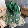 Long Silk Wool Scarf Shawls and Wraps for Women Floral Embroidery Bufandas Pashmina Neck Poncho Scarves Headband Hijab Bandana