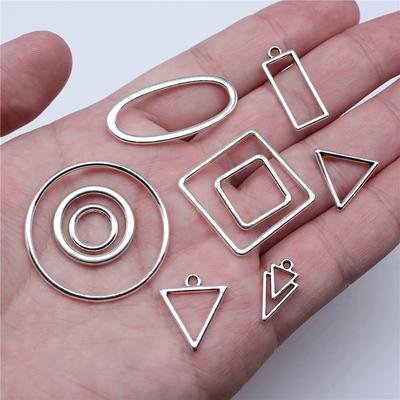40 Stück Geometrische Form Runde Kreise Ovale Quadrate Dreiecke Anhänger DIY Handgemacht Basteln Ohrring Halskette Herstellung Zubehör