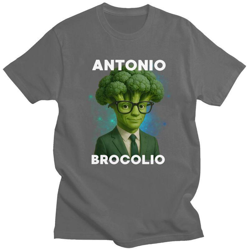Antonio Brocolio Italian Brainrot Meme Broccoli T Shirt for Men 100 Cotton Tshirt Streetwaer Short Sleeve Tee Shirt Slim Fit