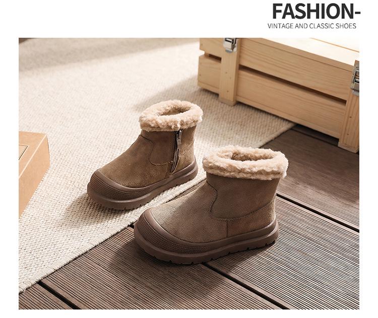 2025 Winter Baby Schneestiefel: Warm, wadenhoch, mit Samt gefüttert, flache Sohle, runde Spitze