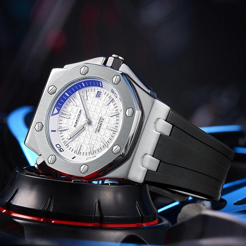 KIMSDUN Men's Watch Fashion Silicone Sports Watch Men's Waterproof Quartz Watch