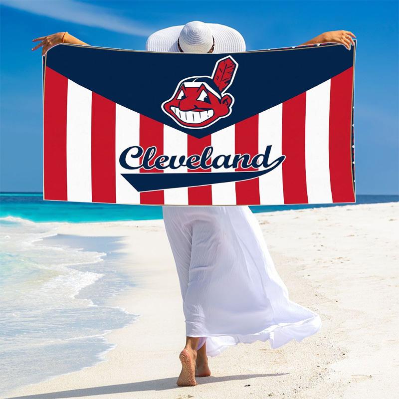 Cleveland Indians Print Beach Towel, Large Soft Quick Dry Towel for Beach Camping Swimming