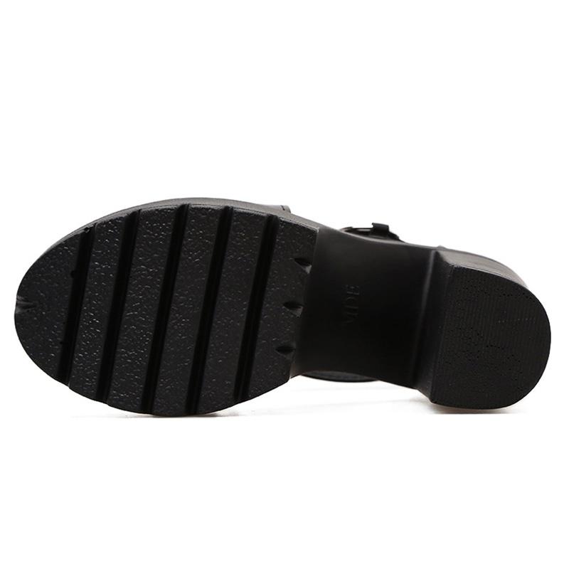 Ультра высокие сандалии с открытым носком и перекрестными ремешками для ночного клуба — фото 9