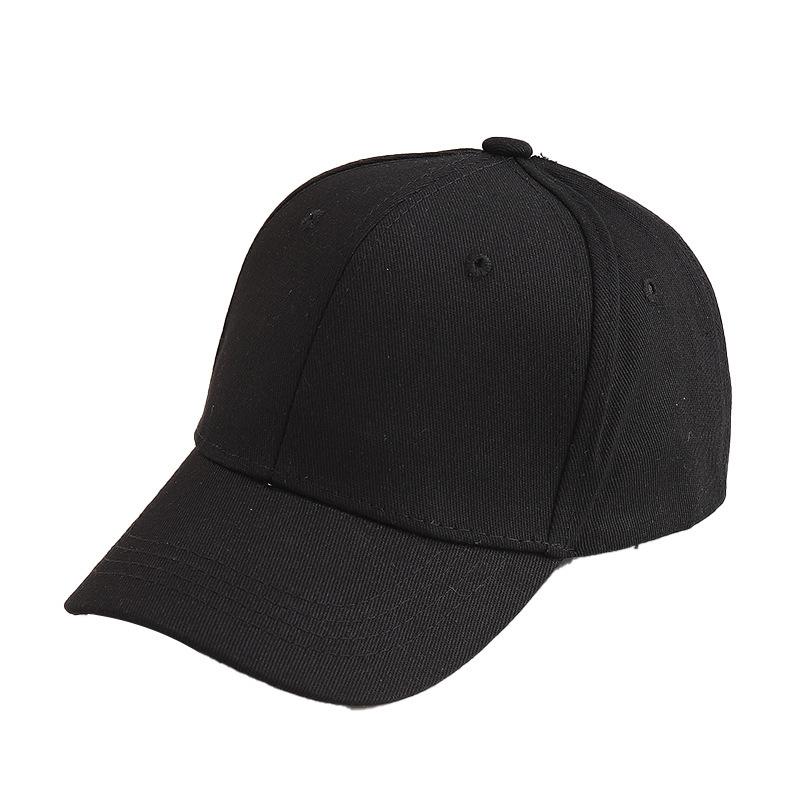 Plain baseball cap for men, women, babies, and children, solid color, duckbill brim