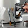 Aluminum Handle Coffee Brush Bar Groove Cleaning Brush Dusting Espresso Long Handle Brush for Bean Grain Coffee