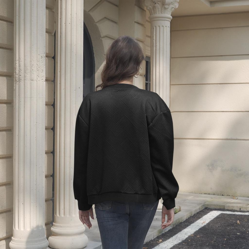 Womens Long Sleeve Zip Up Sweatshirts Jackets Full Zipper Lightweight Jacket Casual Pocket Loose Outwear Coat