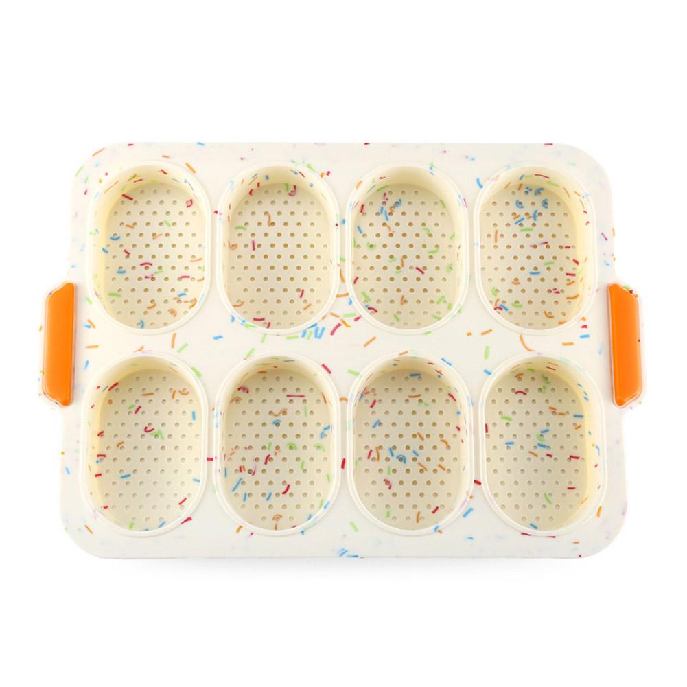 

8 сеток, антипригарная силиконовая форма для торта, форма для французского хлеба, термостойкая форма для гамбургеров, кексов, поднос, кухонная форма для кексов, сделай сам, форма для выпечки белый